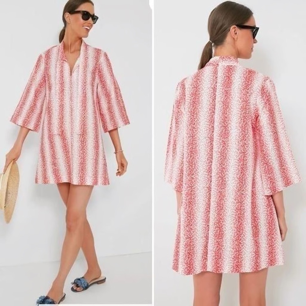 Tuckernuck TNuck Beach Speckled Coral Poplin Marseille Caftan XS